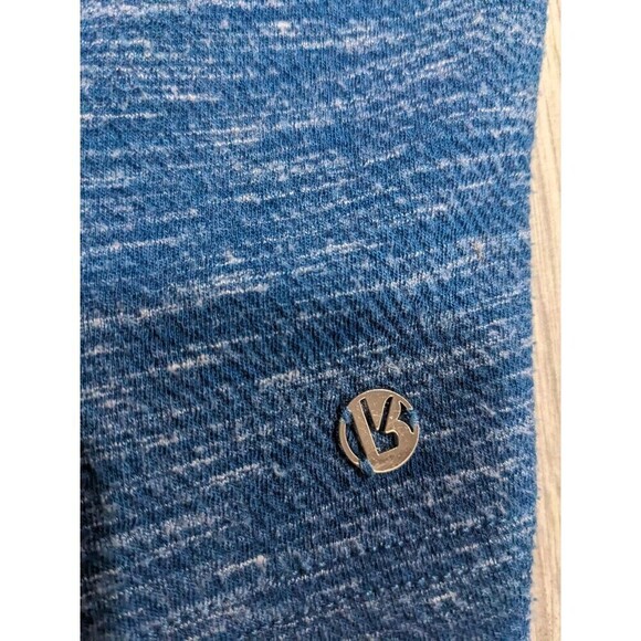 Buff Bunny Sz Small Crew Neck Long Sleeve Textured Crop Top Blue Gym Workout N14 - Picture 6 of 8